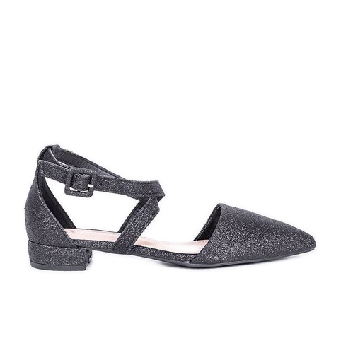 Schwarze Ballerinas mit Glitzer Elise