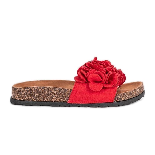 Rote Flip-Flops mit Esperanza-Blumen
