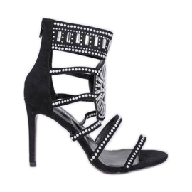 Schwarze Sandalen mit Stilettoabsatz von Tisha