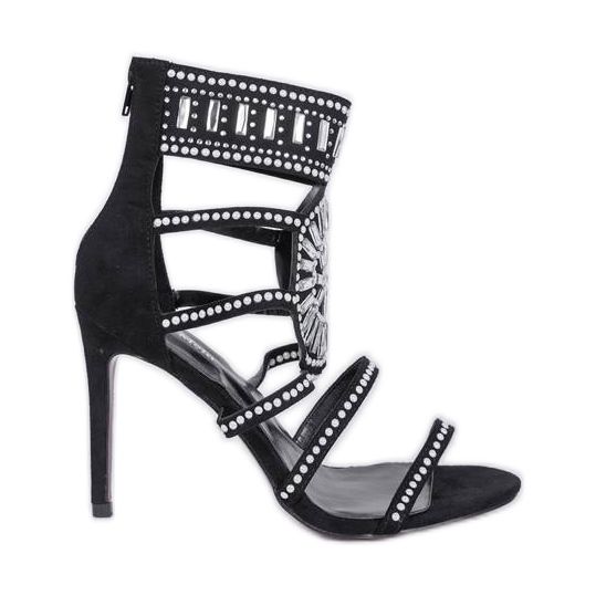 Schwarze Sandalen mit Stilettoabsatz von Tisha