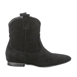 Schwarze Femina Stiefel mit flachem Absatz