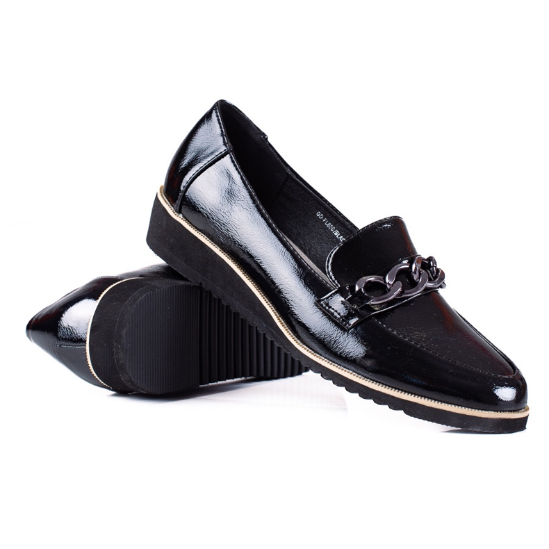 Goodin Leichte Loafer mit goldener Kette schwarz