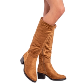 VINCEZA Kamelstiefel braun