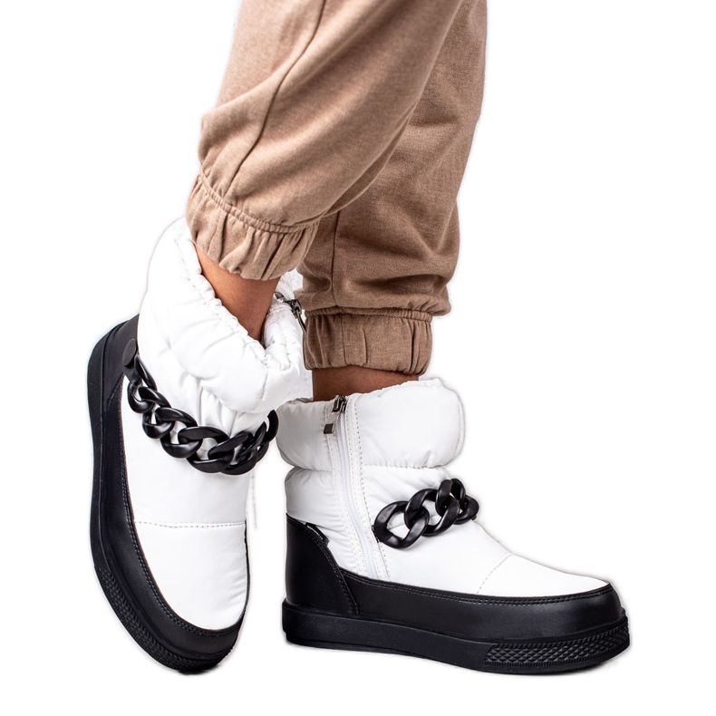 S. BARSKI Schneeschuhe mit Kette S.BARSKI weiß schwarz