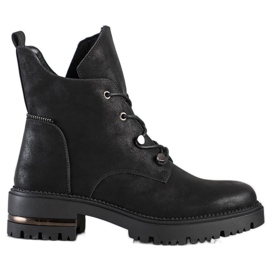 Modische Schnür-Worker von Sergio Leone schwarz