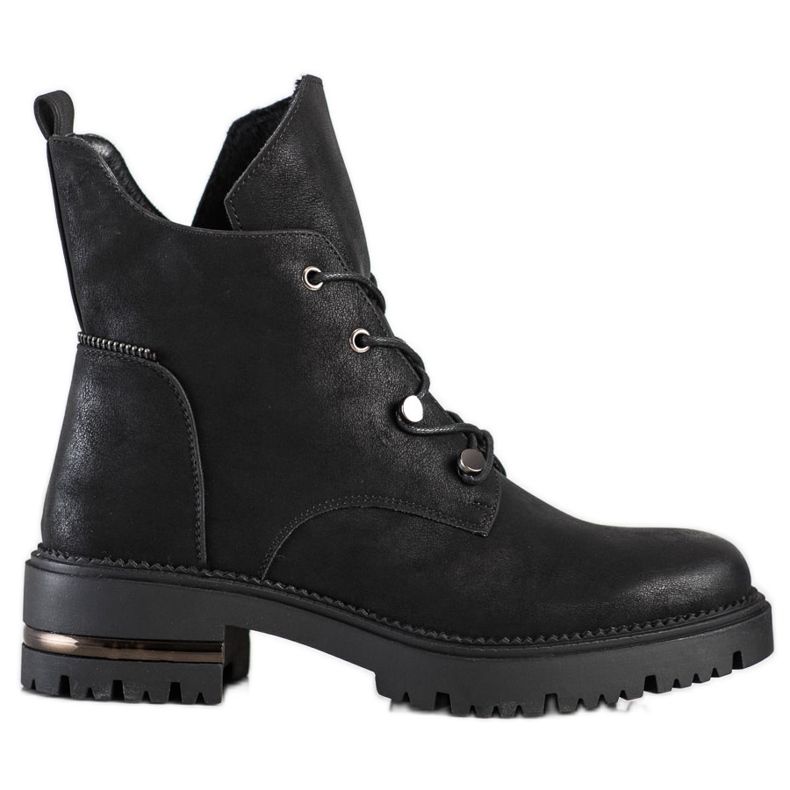 Modische Schnür-Worker von Sergio Leone schwarz