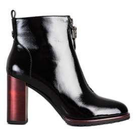 S. BARSKI Stilvolle lackierte Stiefel S.BARSKI schwarz