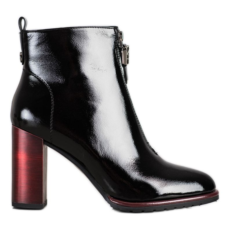 S. BARSKI Stilvolle lackierte Stiefel S.BARSKI schwarz