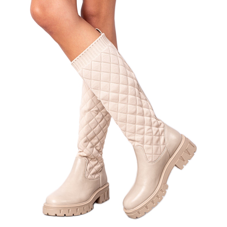 Seastar Gesteppte Plateaustiefel beige
