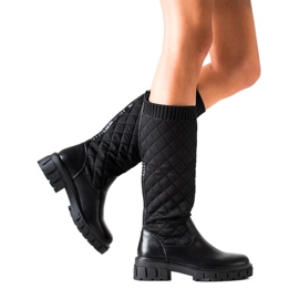 Seastar Gesteppte Plateaustiefel schwarz