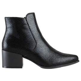 Sergio Leone Stiefel mit schimmerndem Schlangenmuster schwarz