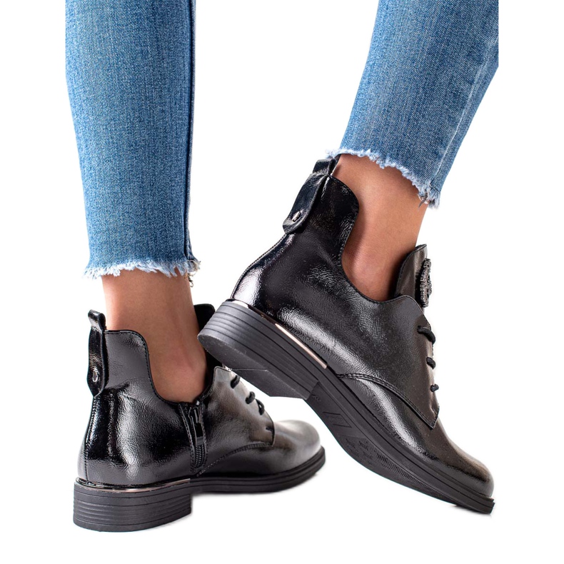 Kurze Stiefel mit Sergio Leone Isolierung schwarz