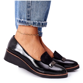 Lackierte Keilschuhe POTOCKI 12032 Schwarz