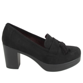 Pumps am Pfosten und Plateau schwarz 8B817 Black