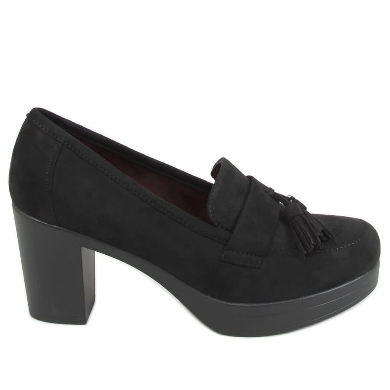 Pumps am Pfosten und Plateau schwarz 8B817 Black