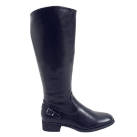 Schwarze Damenreitstiefel BH311 Black Pu