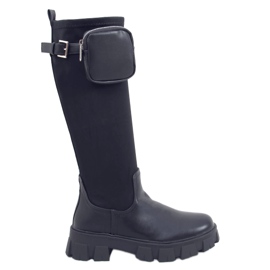 Reitstiefel mit Geldbörse schwarz FH-8S10-1 Black