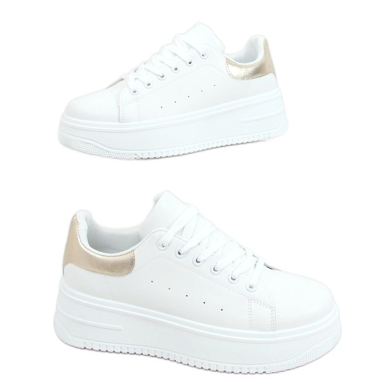 Weiße Damen Sneaker T0YD8240-5 WEISS / GOLD golden
