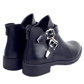 Schwarze Stiefel mit Cut-Outs Y8157 Schwarz