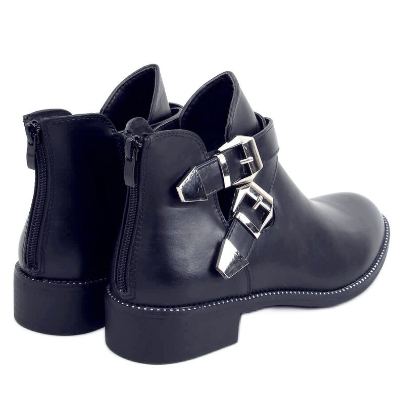 Schwarze Stiefel mit Cut-Outs Y8157 Schwarz
