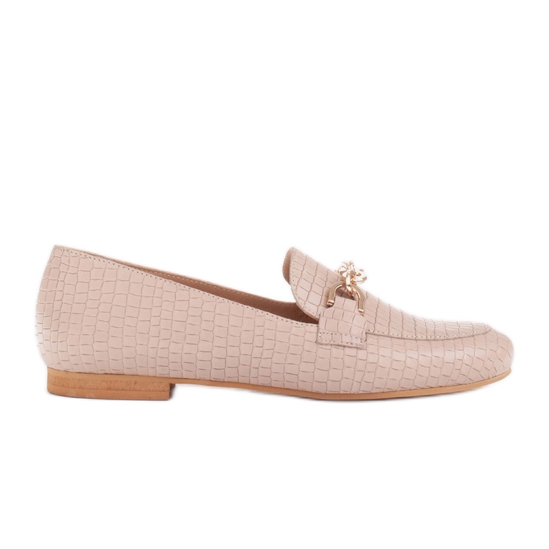 Marco Shoes Ballerinas mit goldener Kette beige