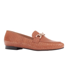 Marco Shoes Ballerinas mit goldener Kette braun