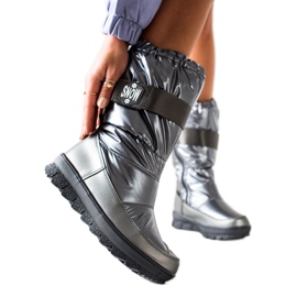 S. BARSKI Glänzende Schneestiefel von S.BARSKI silber-