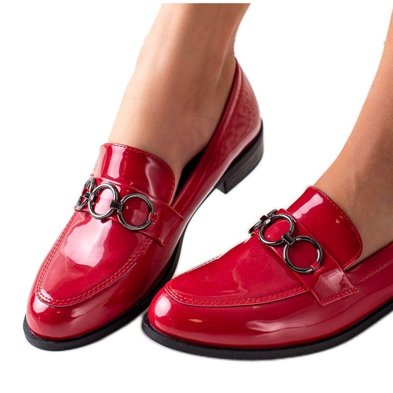 Goodin Lackierte Loafer rot