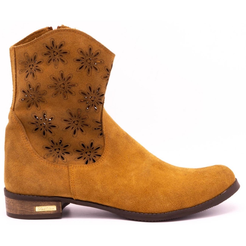 Olivier Bequeme Janet rote durchbrochene Stiefel orange