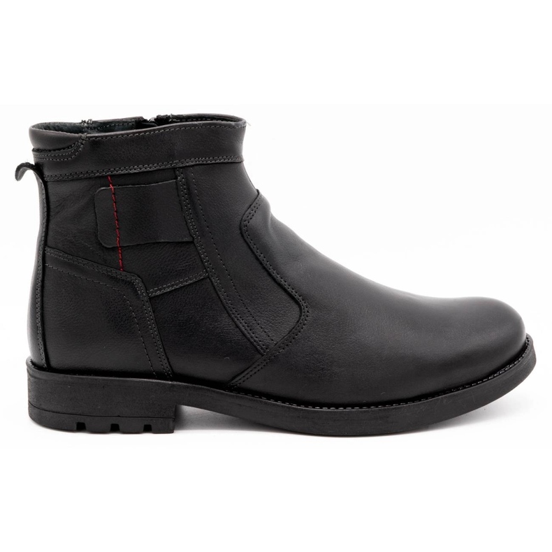 Olivier Herren Winter Lederstiefelette 302MP schwarz