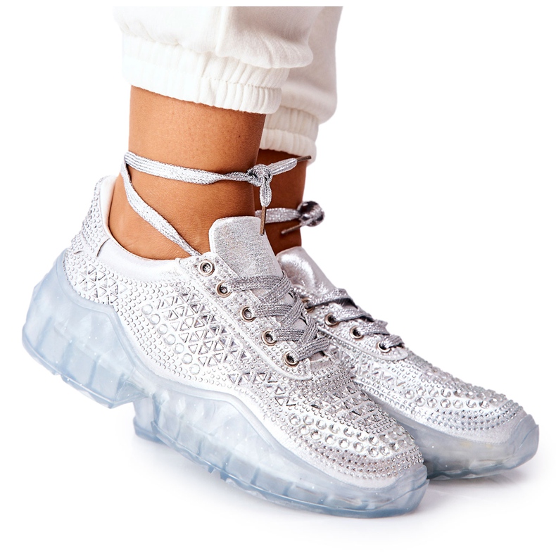 Sportschuhe mit Zirkonia Lu Boo Silber silber-