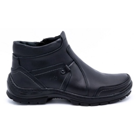 Olivier Herren Winter Lederstiefel 352MP schwarz
