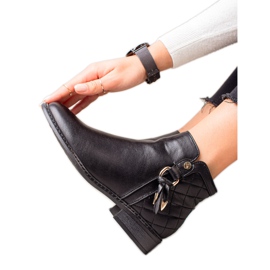 Goodin Stiefel mit Steppeinsatz schwarz