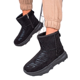 TRENDI Warmes Mukluki auf der Plattform schwarz