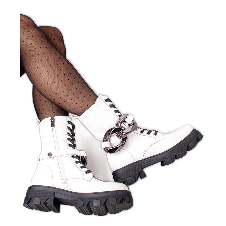 S. BARSKI Stiefel Workery Z Ozdobie S.BARSKI weiß