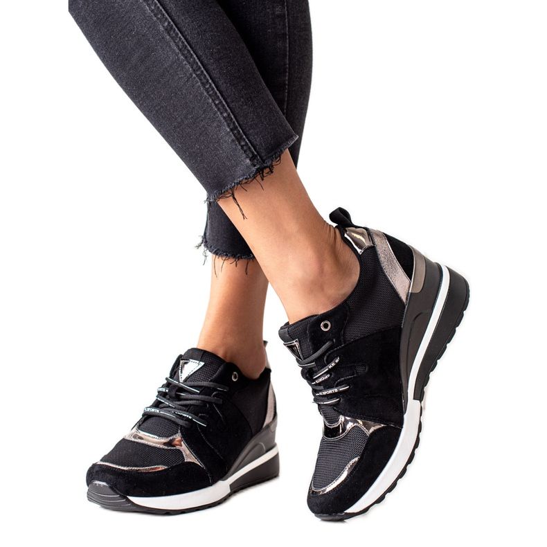 VINCEZA Keilsneaker in Schwarz