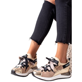 Sneakers mit VINCEZA-Band gebunden braun