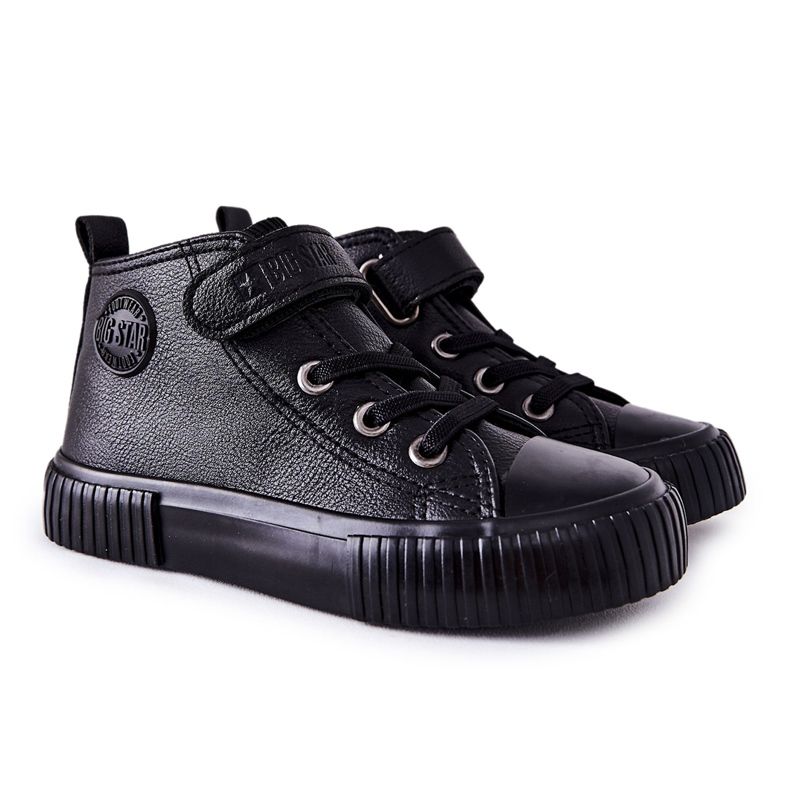 Hohe Sneakers für Kinder mit Klettverschluss Big Star II374016 Schwarz