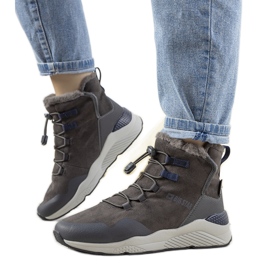 Graue, stylische Schneestiefel von Big Star für Damen von Cotto