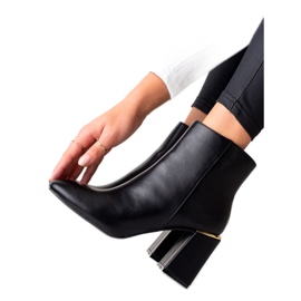 Diamantique Elegante Stiefel mit goldenem Einsatz schwarz