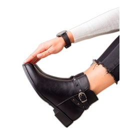 Goodin Schwarze Stiefeletten mit Strasssteinen