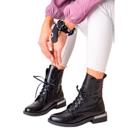 W. Potocki Elegante Potocki Booties zum Schnüren schwarz