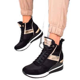 W. Potocki Turnschuhe auf Keil-Potocki schwarz