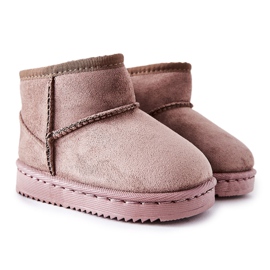 Warme Schneestiefel für Kinder Dunkelbeige Gooby