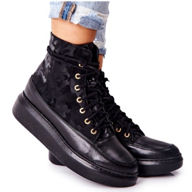 Lewski Shoes Sport Lederschuhe Lewski 3034 Schwarz Camo