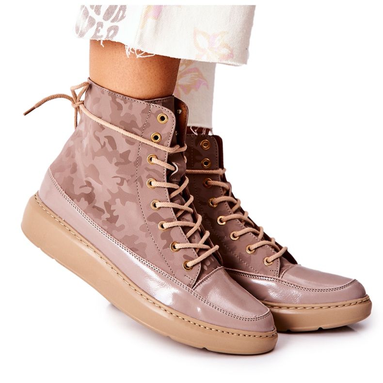 Lewski Shoes Sport Lederschuhe Lewski 3034 Beige Camo