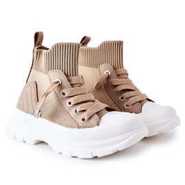 FR1 Beige Callobe-Sneaker für Kinder
