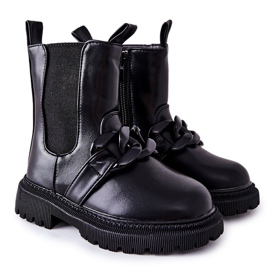 FR1 Kinderstiefel Warm Schwarz Hinea Kette