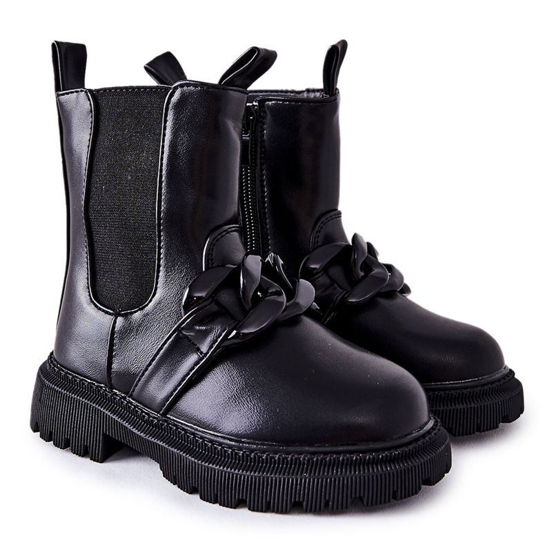 FR1 Kinderstiefel Warm Schwarz Hinea Kette