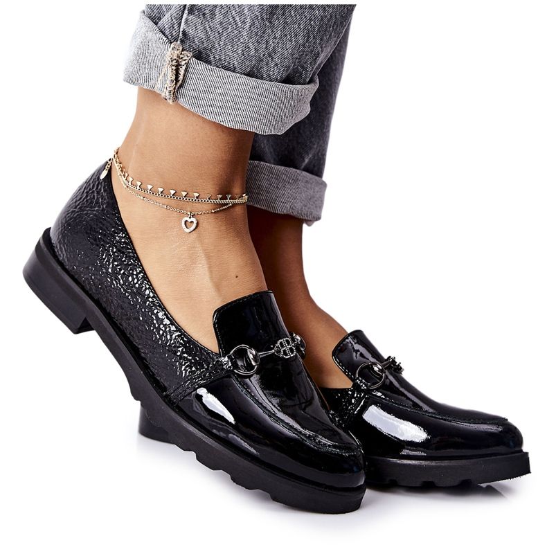 Lederschuhe Nicole Lackiert Schwarz 2667